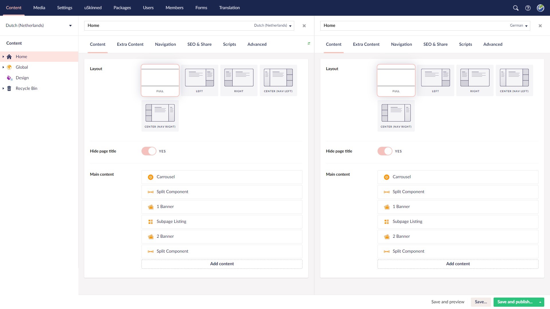 Meertaligheid Umbraco